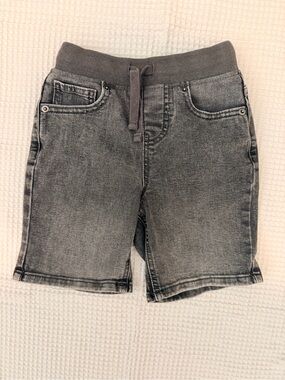 wonder nation Gray Knit-Waist Denim Look Shorts